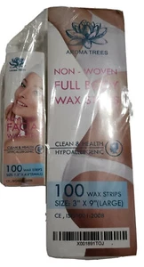 100 Non-Woven FULL BODY Wax Strips 100 Non-Woven FACIAL Wax Strips AROMA TREES - Picture 1 of 5