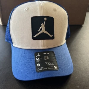 JORDAN Nike Baseball Mesh Trucker SnapBack Patch Hat Cap New With Tags M/L - Picture 1 of 18