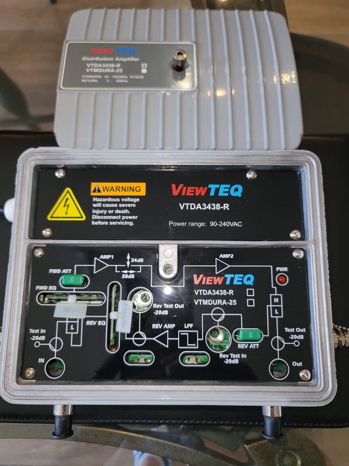 ViewTEQ Two Way Broadband Distribution Amplifier 1GHz MDU AMP Model VTMDU-34/38R - Image 1 of 4