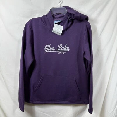 NWT Glen Lake Michigan Purple Long Sleeve Pullover Hoodie Up North Sportswear - Image 1 of 4