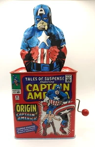Captain America Jack in the Box Marvel Schylling Metal WORKS 2005 - Picture 1 of 9