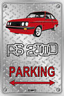 Parking Sign - FORD RS2000 2Door RED Checkplate look 