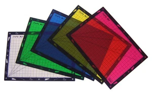 PACK 5 LARGE CRAFT CUTTING & MODELLING MATS WITH 1cm GRIDS MIXED COLOURS 7806-5 - Picture 1 of 3