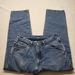LL Bean Fleece Lined Jeans Mens 32/29 Straight Leg Relaxed Fit Thermal Denim VTG - Picture 1 of 16