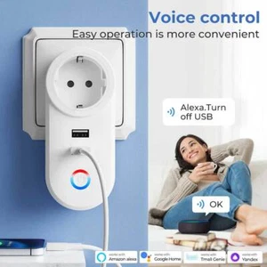 16A TUYA Wifi Steckdosenleiste Smart Socket Steckdosen Mit 2-USB Alexa Google - Bild 1 von 25