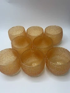 8 MCM Spaghetti String Tumblers Glasses Coated Roly Poly Drizzle Vintage - Picture 1 of 6