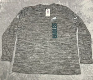 Nike NFL Philadelphia Eagles Mens 3XL Long Sleeve Dri Fit Shirt Gray Green - Picture 1 of 9