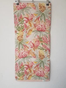 Floral Apricot Pinks Greens Yellows Unique Piece Table Runner Modern Cotton - Picture 1 of 15