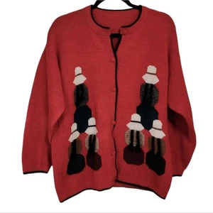 Vintage Strickjacke Pullover L Handgewebt 100% Alpaka Folk Artsy - Bild 1 von 5