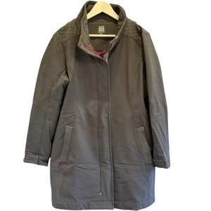 Title Nine Peacekeeper Trench Womens Jacket Size Large Gray Pink - Picture 1 of 8