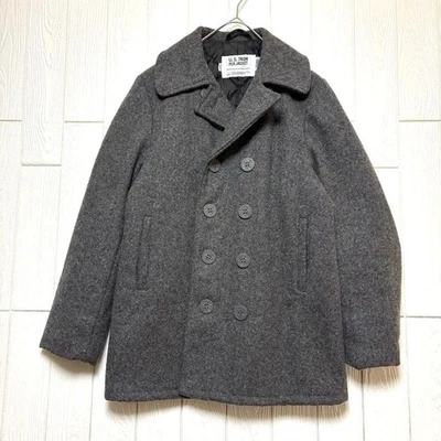Schott 740N Pea Coat Gray Wool Size 38 Made in USA Heavy Melton - Image 1 of 4