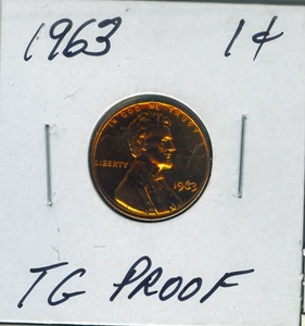 1963 Lincoln Cent RD Proof Red - Picture 1 of 2