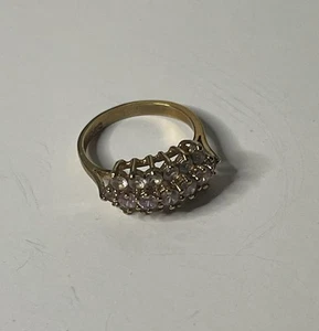 Vintage DAC Cluster Ring Size 10 Gold Tone Stones Estate Costume Jewelry - Picture 1 of 10
