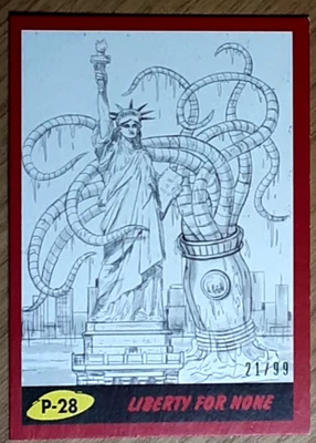 2017 Mars Attack's The Revenge Red Card P-28 LIBERTY FOR NONE. - Image 1 of 3