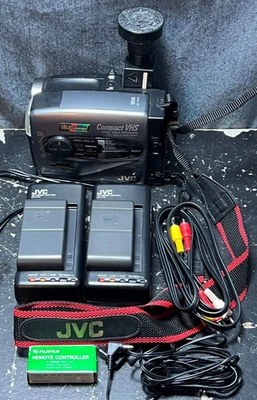 Vintage JVC GR-AX910 Compact VHS Camcorder Video Camera w/ Bag Cables, Tested!! - Image 1 of 4