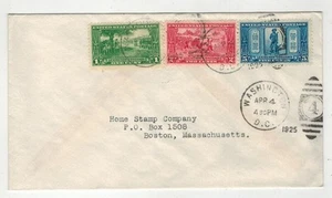 1925 OLD FIRST DAY ISSUE 617-619 LEXINGTON CONCORD ALL 3 ON 1 FDC WASHINGTON DC - Picture 1 of 1