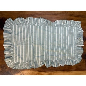 Almohada Ralph Lauren vintage Caulfield Sham 100 % algodón volantes a rayas king A4-8 - Imagen 1 de 8