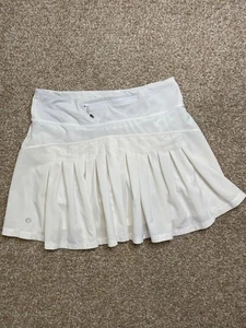 Minigonna Lululemon Athletica bianca plissettata mini pantaloncini sportivi 4 - Foto 1 di 11