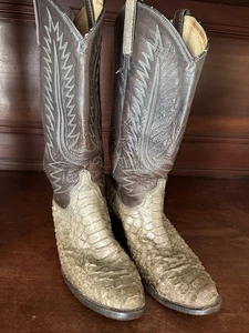 Dan Post Herren Reptil zweifarbig Cowboy Western Stiefel 7C reparaturbedürftige Sohlen - Bild 1 von 22