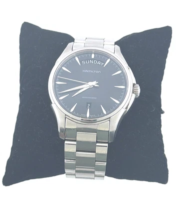 ¡BONITO! Hamilton Jazzmaster Día Fecha Automático Esfera Negra H325050 2834-2 Foto 1 de 4