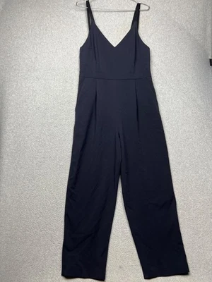 French Connection Pleated Jumpsuit Womens 10 Navy Minimalist Career Work Office - Image 1 of 4