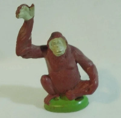 Figura de juguete de plástico mono orangután animal zoológico británico hecha en Inglaterra 1978  Foto 1 de 3