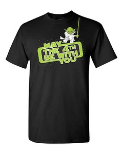 May the 4th Be With You Star Wars Parody Force Yoda Men's Tee Shirt 1396 - Picture 1 of 25