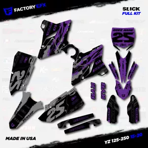 Gray & Purple Slick Graphic Kit fits Yamaha Yz125 Yz250 15-20 Plates YZ 125 250 - Picture 1 of 5