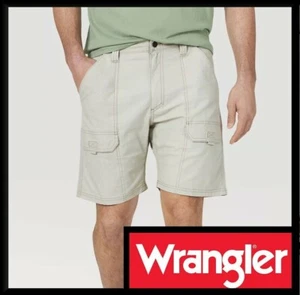 Mens Cargo Wrangler Shorts Cargo Elasticated Waist Cotton Combat Trouser Stretch - Picture 1 of 19