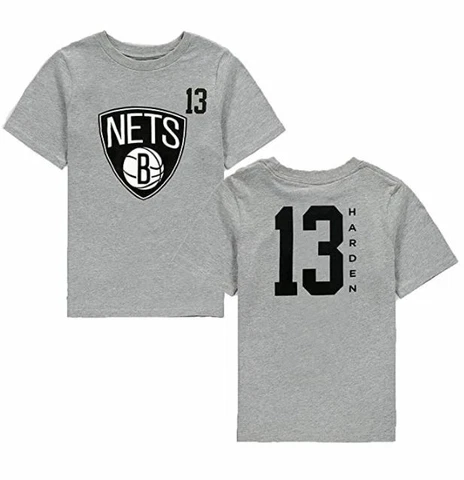 James Harden Brooklyn Nets #13 Youth Vertical Player Name & Number T-Shirt Gray Cover