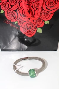 Brighton Woodstock Tan Gray Add Charms Bracelet Cupids Kiss Crystal Bead NWT NEW - Picture 1 of 4