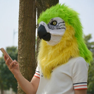 Parrot Helmet, Bird Animal Mask, Halloween Party, Role Play Game, Adult - Image 1 of 4
