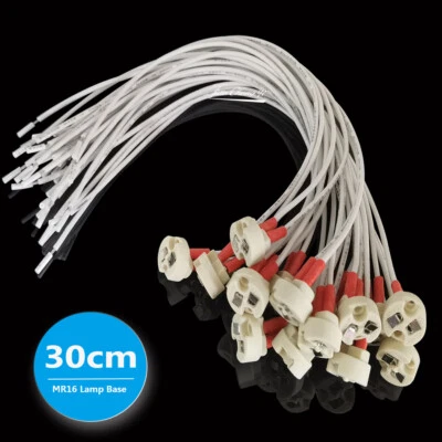 MR16 Lamp Base Ceramic Socket Base 18 AWG 30cm wire For MR11 G4 GU5.3 LED blub - Image 1 of 4