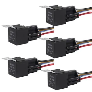 DIANN 5pcs Car Relay with Harness 12V 40A 5 Pin SPST Harness Sockets with - Picture 1 of 7