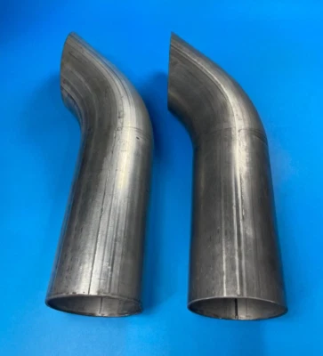 3" 45 Degree 14 Gauge Exhaust Mandrel Bend Aluminized Steel Turndowns 2 Pack - Image 1 of 4