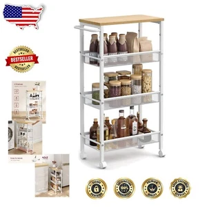 Carro rodante delgado duradero de 4 niveles para cocina, comedor, sala de estar - 8,7" de profundidad - Imagen 1 de 8