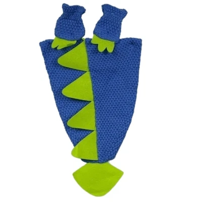 Новый с Ярлыками Baby 0-6 М динозавр фото реквизит Dino хвост и варежки синий крючком вязаный костюм - Изображение 1 из 4