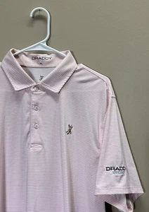 B Draddy x Winged Foot Golf Performance Polo Mens M Blue Stripe Top 100 Course - Picture 1 of 5