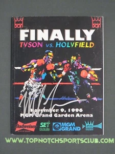 EVANDER HOLYFIELD VS MIKE TYSON FINALLY AUTOGRAPHED SIGNED PROGRAM PSA AL2 - Picture 1 of 5