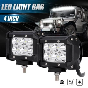 Pair 4" LED Light Bar Driving Work Lamp Pods For Polaris RZR XP 900 1000 ATV - Picture 1 of 12