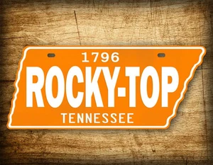 Placa de licencia ROCKY TOP Tennessee NARANJA VOLS color TN etiqueta automática en forma de estado! - Imagen 1 de 3