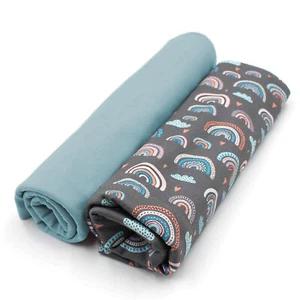 Tela de jersey gris arco iris pastel 0,5 m + 0,5 m UNI Jersey conjunto de ropa para niños 15 - Imagen 1 de 8