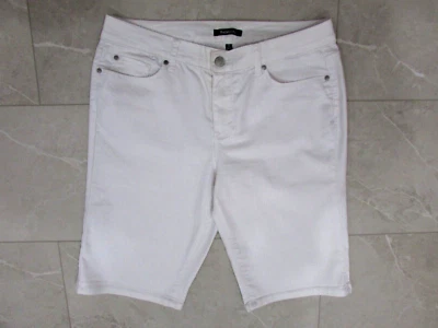 Relativity Womens Bermuda Jean Shorts Size 16 White Stretch Mid-Rise - Image 1 of 4