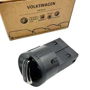 Original VW Chrom Scheinwerferschalter Für Passat Jetta Tiguan Touran Eos Golf - Picture 1 of 5