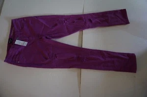 NWT Bebe destruido Heartbreaker Crop Skinny Jeans 28 Púrpura - Imagen 1 de 8