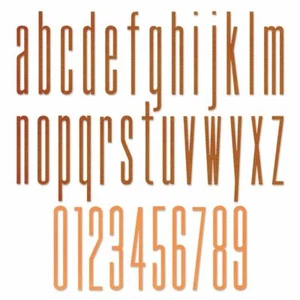 Juego de troqueles Sizzix Tim Holtz Thinlits 36PK - estiramiento alfanumérico inferior y números - Imagen 1 de 2