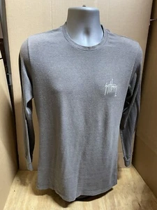 Guy Harvey Mens Fishing Long Sleeve Gray Grey Graphic T-Shirt Size M 17  X 27” - Picture 1 of 10