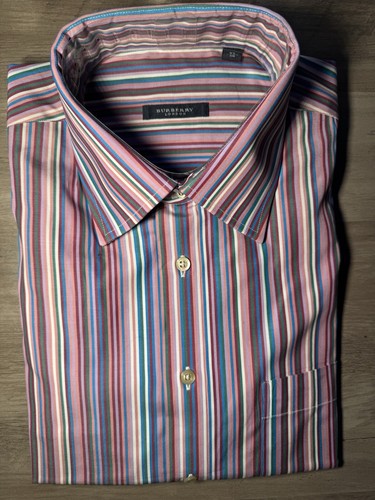 Vintage Burberry London Multicolore Bottoni Manica Lunga Taglia Media Uomo