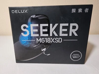 DELUX M618XSD SEEKER Ergonomic Vertical Wireless Mouse Rechargeable OLED White - Image 1 of 4