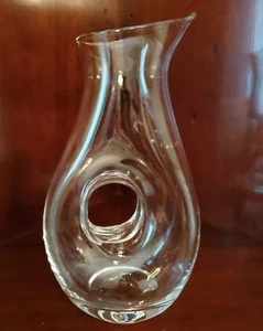 BADASH ETERNITY PIERCED CRYSTAL PITCHER FOR WINE, JUICE, WATER - Picture 1 of 6